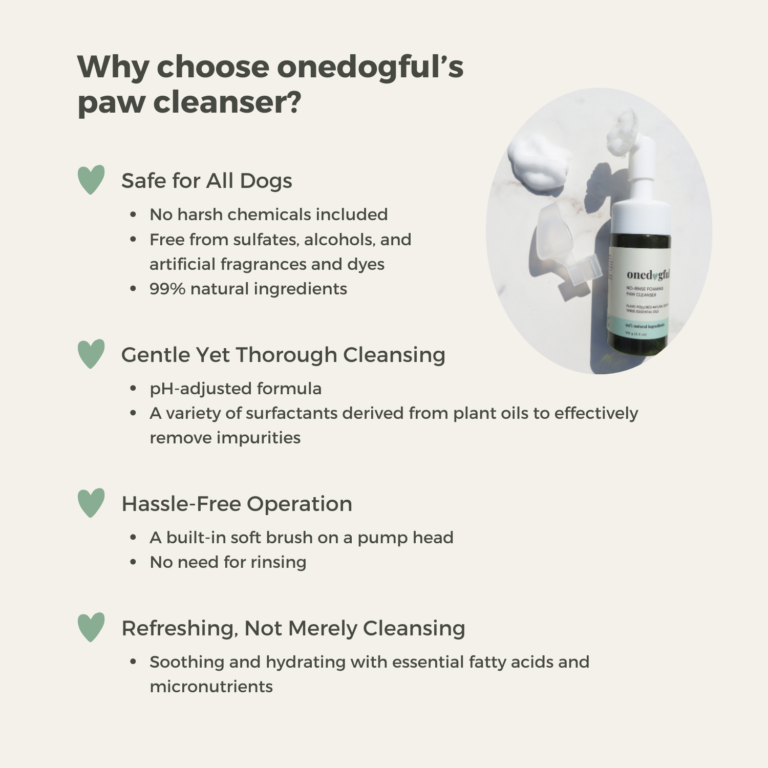 Paw Cleanser Foam | Dog Paw Cleanser Foam | Onedogful